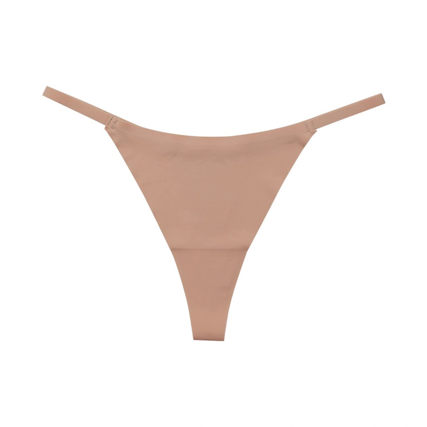 Low Waist Ice Silk Seamless T-back Female Underwear Set