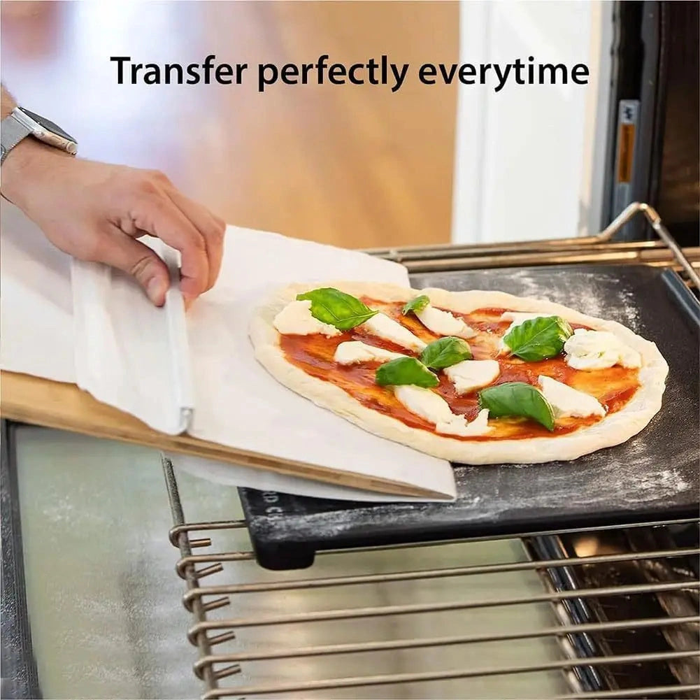 Sliding Pizza Shovel with Non-Stick Surface and Smooth Cutting Board