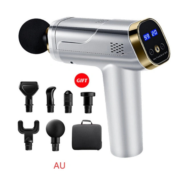 Touch Screen Fascia Gun Muscle Massager with 6 Massage Heads