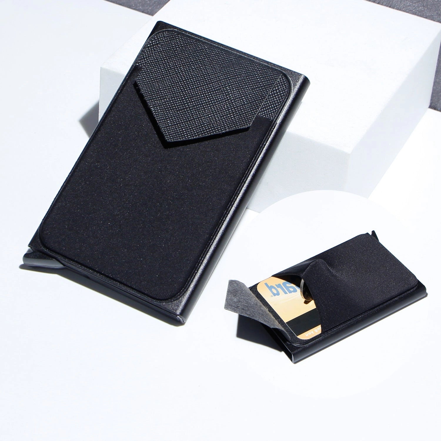 Aluminium Alloy Anti-theft Multi Card Holder with Lycra Cloth Strap