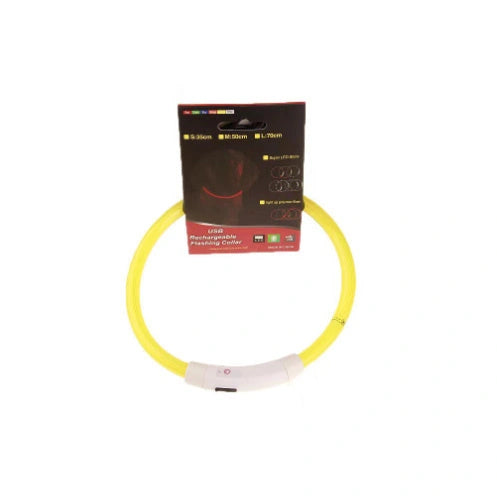 USB Rechargeable Pet Safety Collar with LED Glow for Night Walks