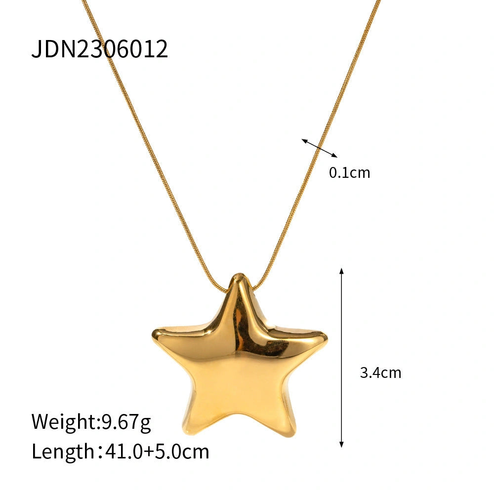 18K Gold-plated Stainless Steel Five-pointed Star Necklace