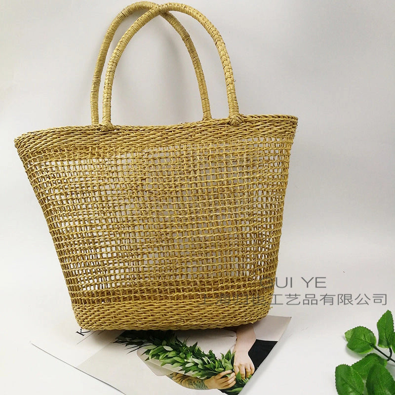 Cotton Rope Mesh Straw Shoulder Bag for Women