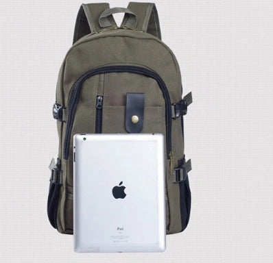 Canvas Backpack for Men with Zippered Opening and Spacious Design