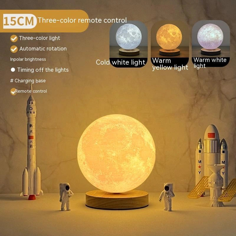 3D Magnetic Floating Levitating Moon Lamp with Touch Control and 3 Colour Options