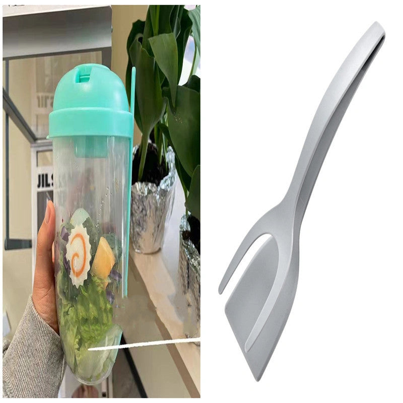 Bento food taper bowl set with fork and sauce cup lid for salads and yogurts