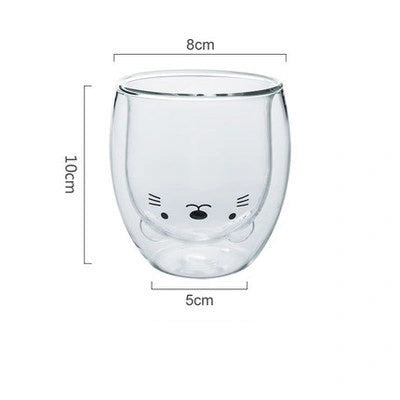 3D Double Layer Panda Cup with Skull Design for Wine