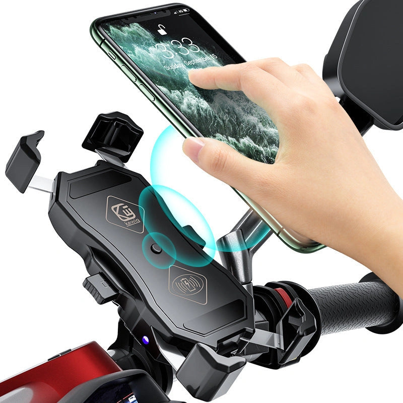 Motorcycle 15W Wireless Charging Mobile Phone Holder with Dual-Mode Switching