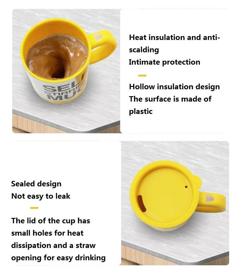 304 Stainless Steel Self-Stirring Mug with Magnetic Mixer