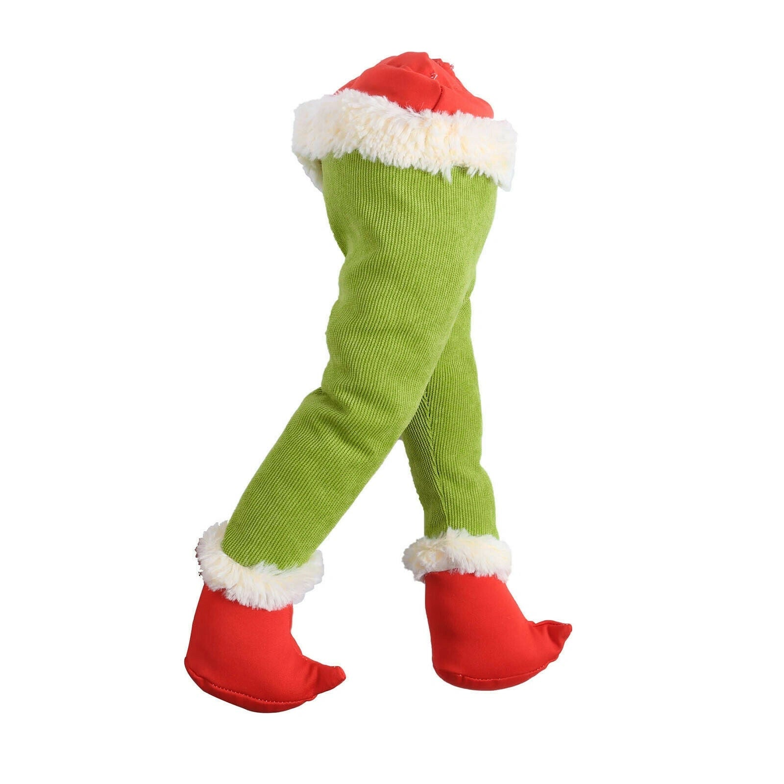 Christmas Thief Burlap Wreath with Santa Legs, Festive Door Decoration