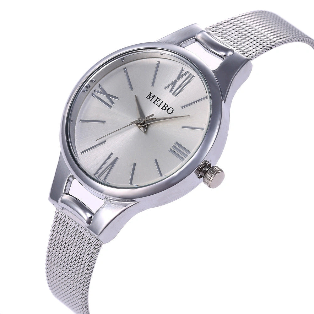 Rose Gold Stainless Steel Mesh Watch for Women