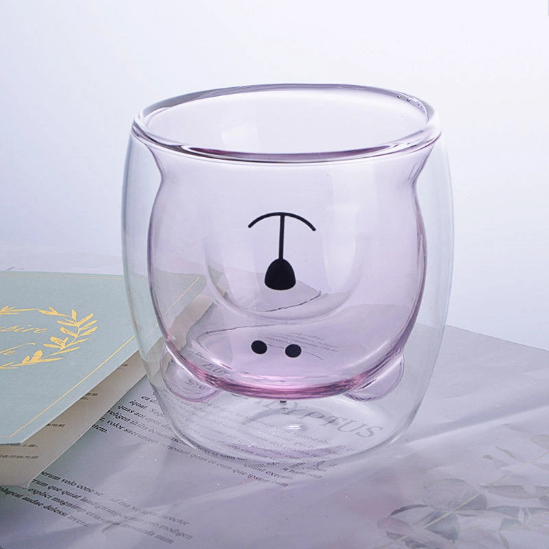 3D Double Layer Panda Cup with Skull Design for Wine