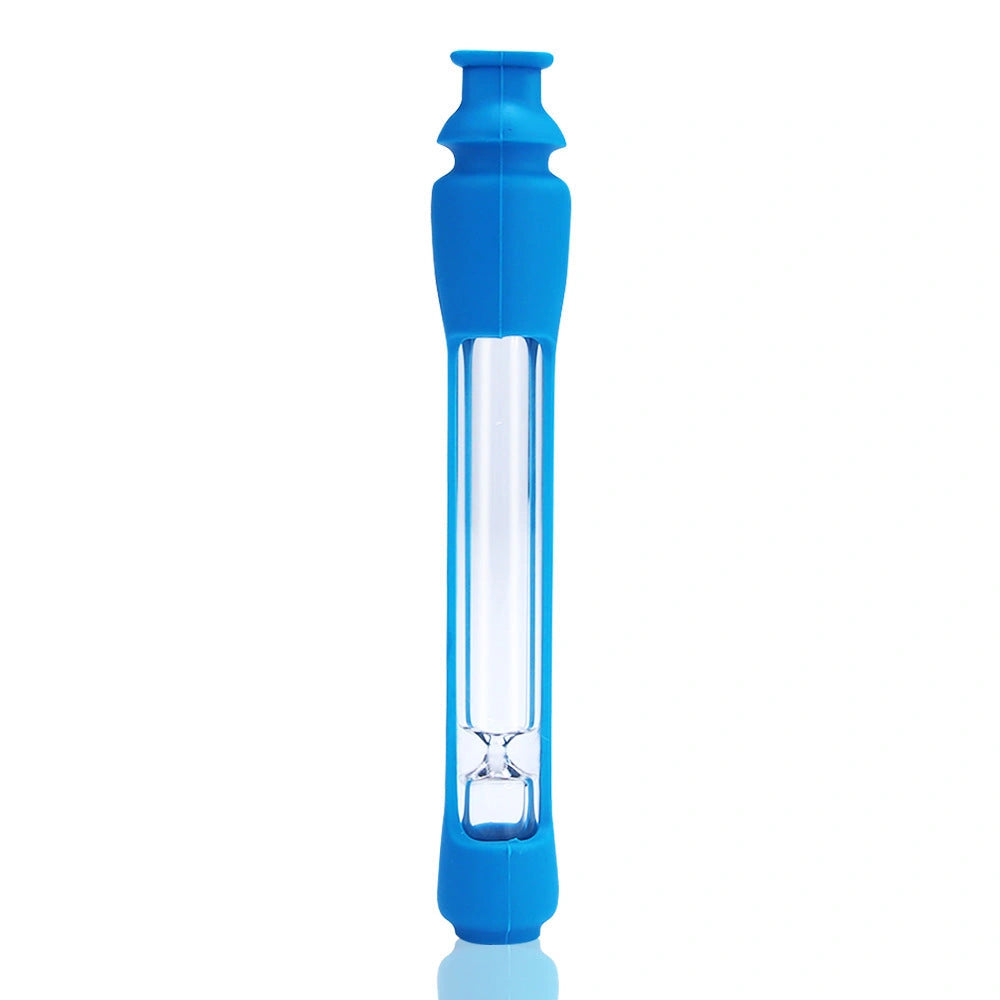 Portable silicone glass pipe in modern design and multiple colours