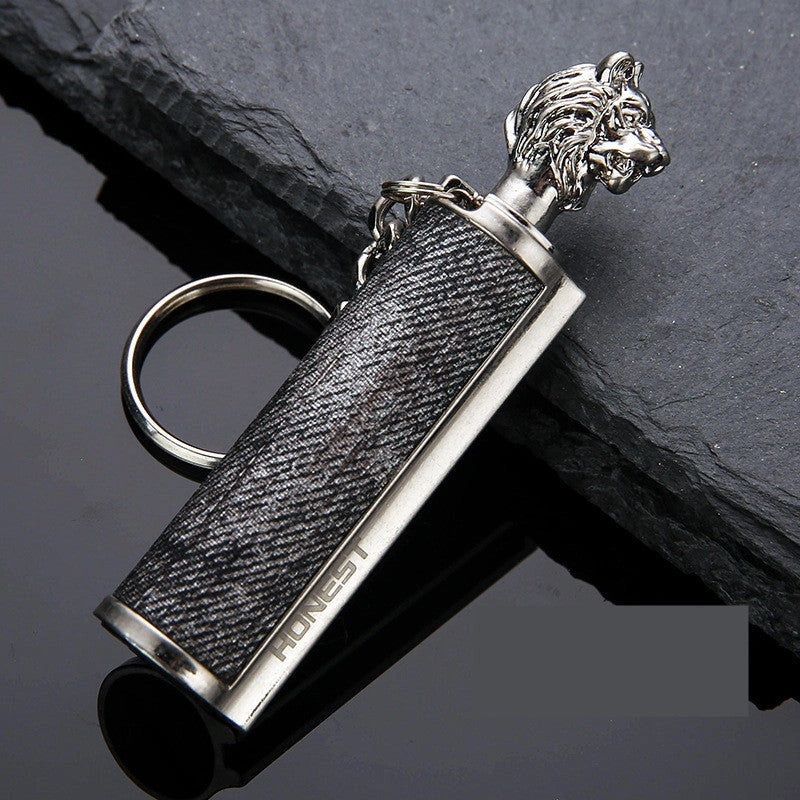 Metal Keychain Lighter with Flint Starter and Bottle Opener for Outdoor Enthusiasts