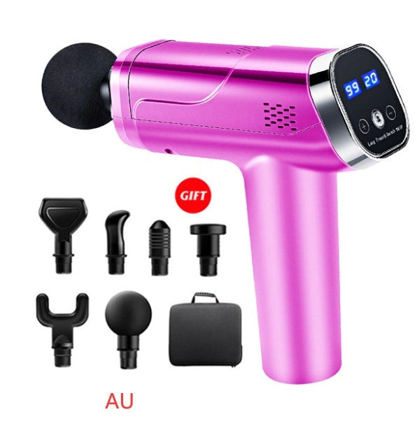 Touch Screen Fascia Gun Muscle Massager with 6 Massage Heads