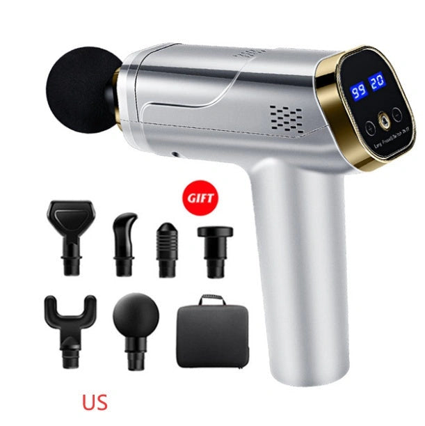 Touch Screen Fascia Gun Muscle Massager with 6 Massage Heads