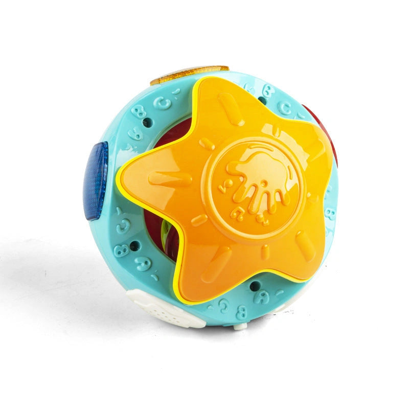Baby Rolling Ball Crawling Educational Toy in Bright Yellow and Orange