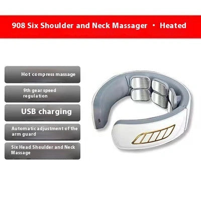 USB-powered cervical spine electric hot compress neck protector with 4 massage heads