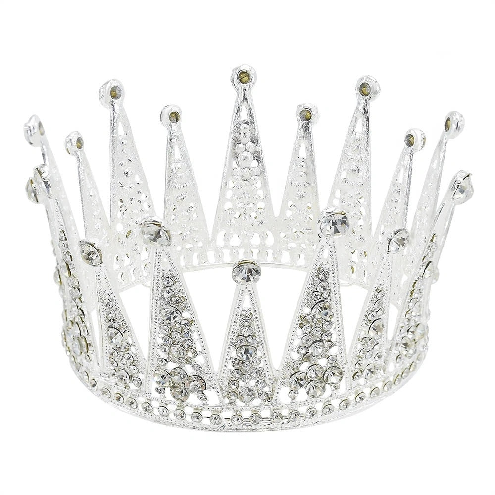 Alloy Hollow Diamond Crown for Bridal Hair Accessories