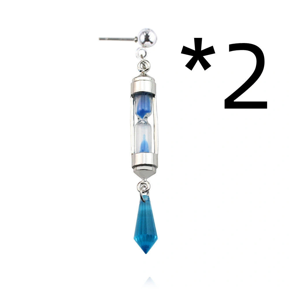 Hourglass shaped ear clip earring and necklace set in alloy
