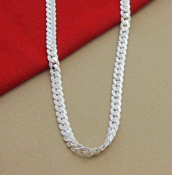 6MM Full Side Silver Plated Necklace in European and American style