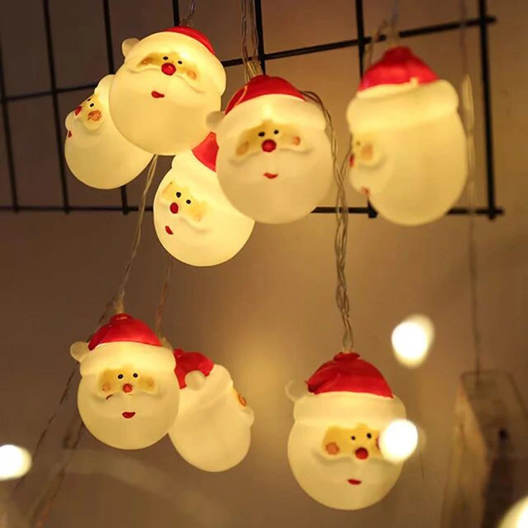 Santa Claus LED String Lights for Christmas Tree Decoration, Waterproof and Battery Operated