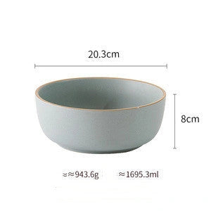 Pure Colour Matte Ceramic Plate Set with Sesame Point Glaze