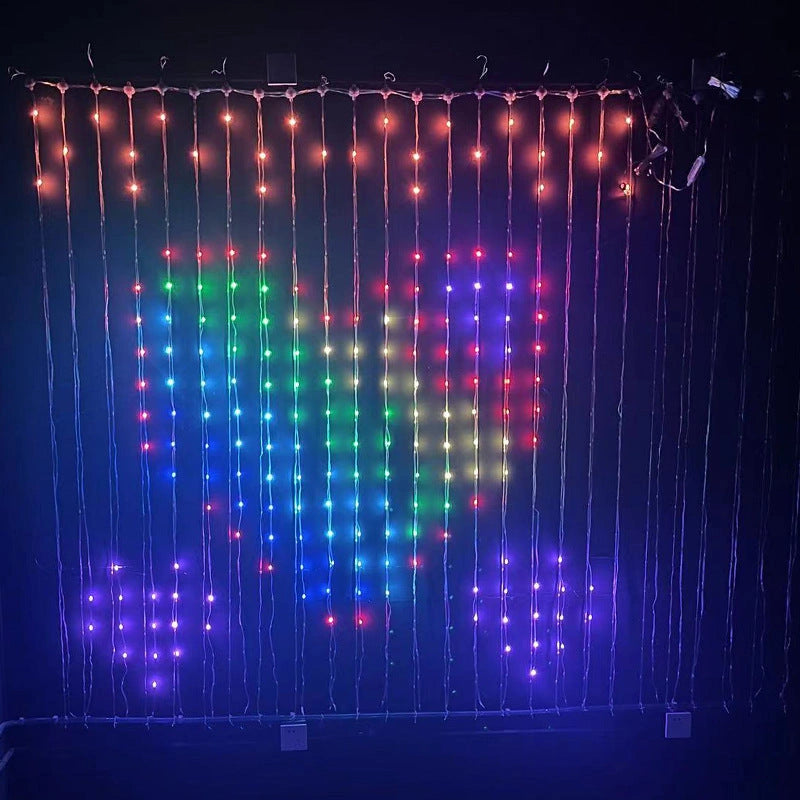 Smart LED RGB Curtain String Lights with Bluetooth APP Control