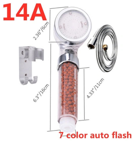 Color Changing LED Shower Head with Temperature Sensor and High Pressure