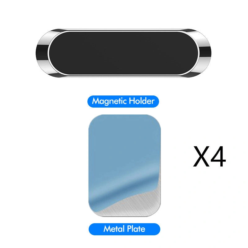 F6 Strip Plate Magnetic Car Phone Holder with Steel Spring Frame