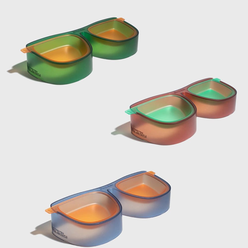 Anti-overturning double bowl for cats with 15° slant design