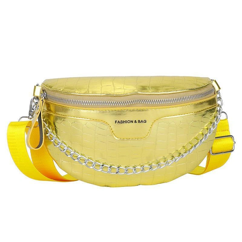PU Leather Women's Crossbody Bag with Stone Pattern and Adjustable Strap