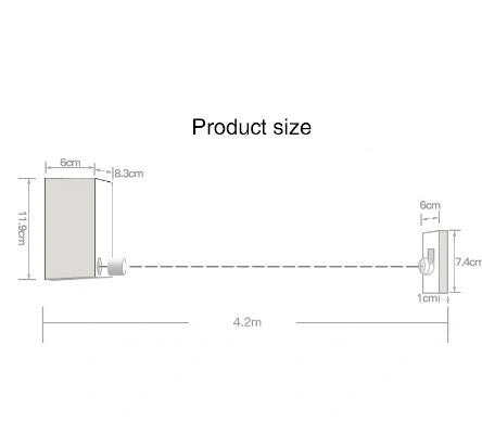 4.2m Retractable Stainless Steel Clothesline for Indoor and Outdoor Use