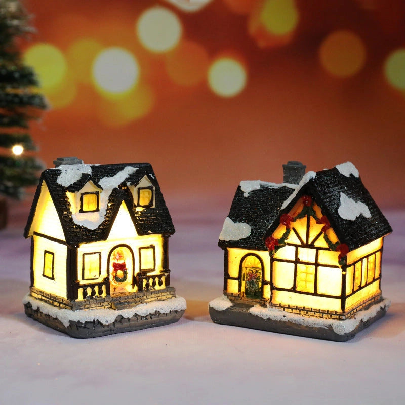 Christmas Decorations Micro Landscape Resin House with Romantic Atmosphere