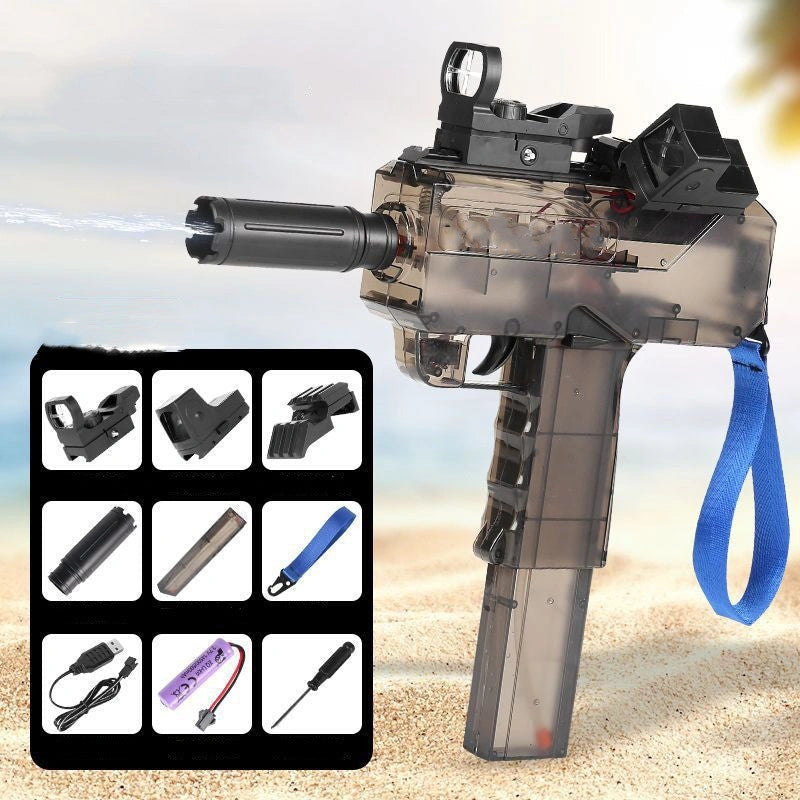 Uzi Electric Burst Water Gun with Rechargeable Battery and 35ft Range