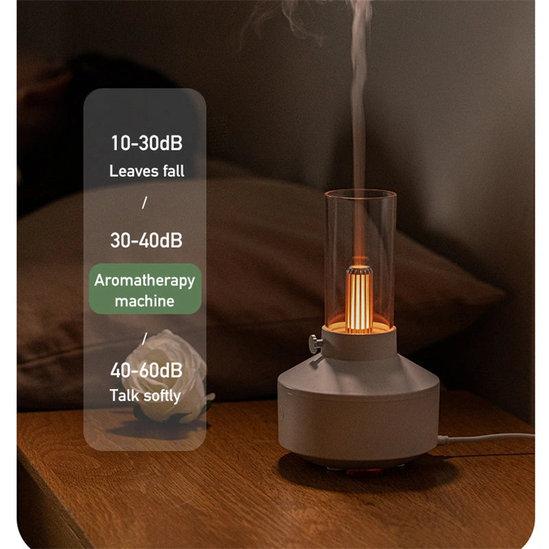 Retro Light Aroma Diffuser with LED Filament Night Light and Humidifier