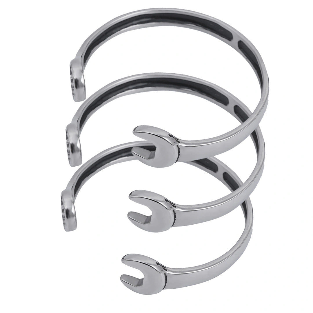 Stainless Steel Wrench Screw Bracelet with Titanium Finish