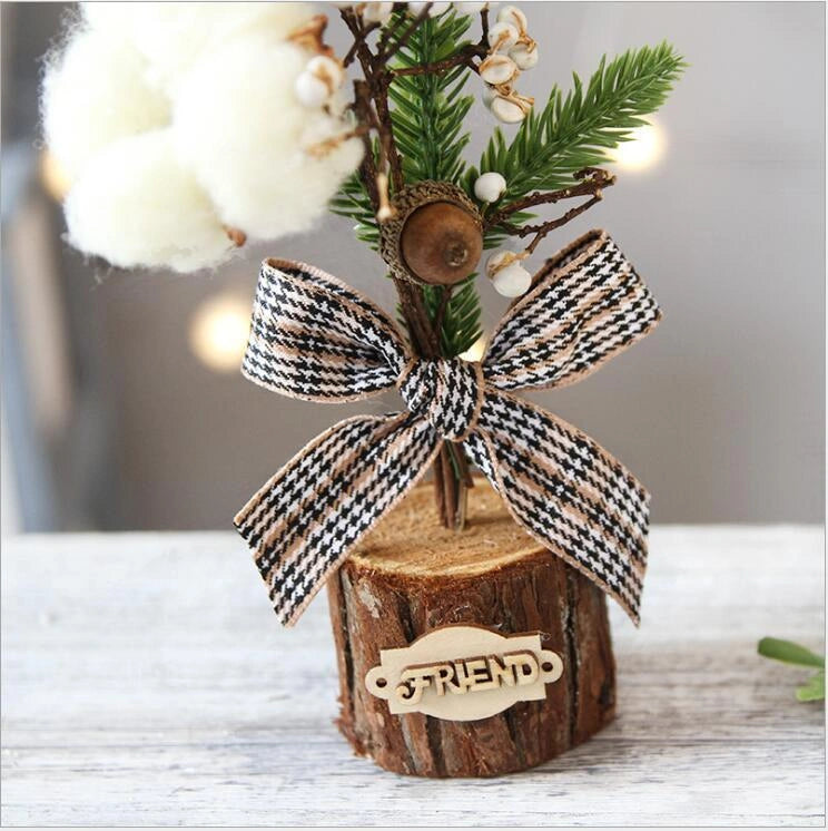 Artificial Christmas Tree Decorations with Red Berries and Pine Needles