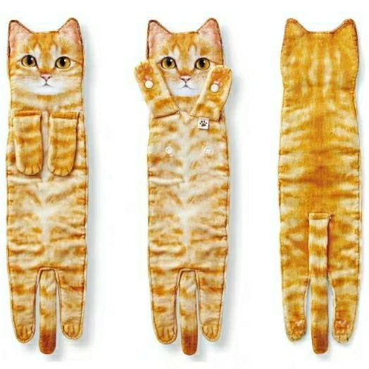 Cat Hand Towels with Long Cat Shape for Bathroom and Kitchen Use