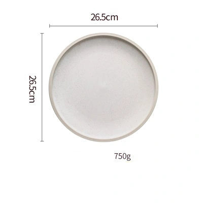 Pure Colour Matte Ceramic Plate Set with Sesame Point Glaze