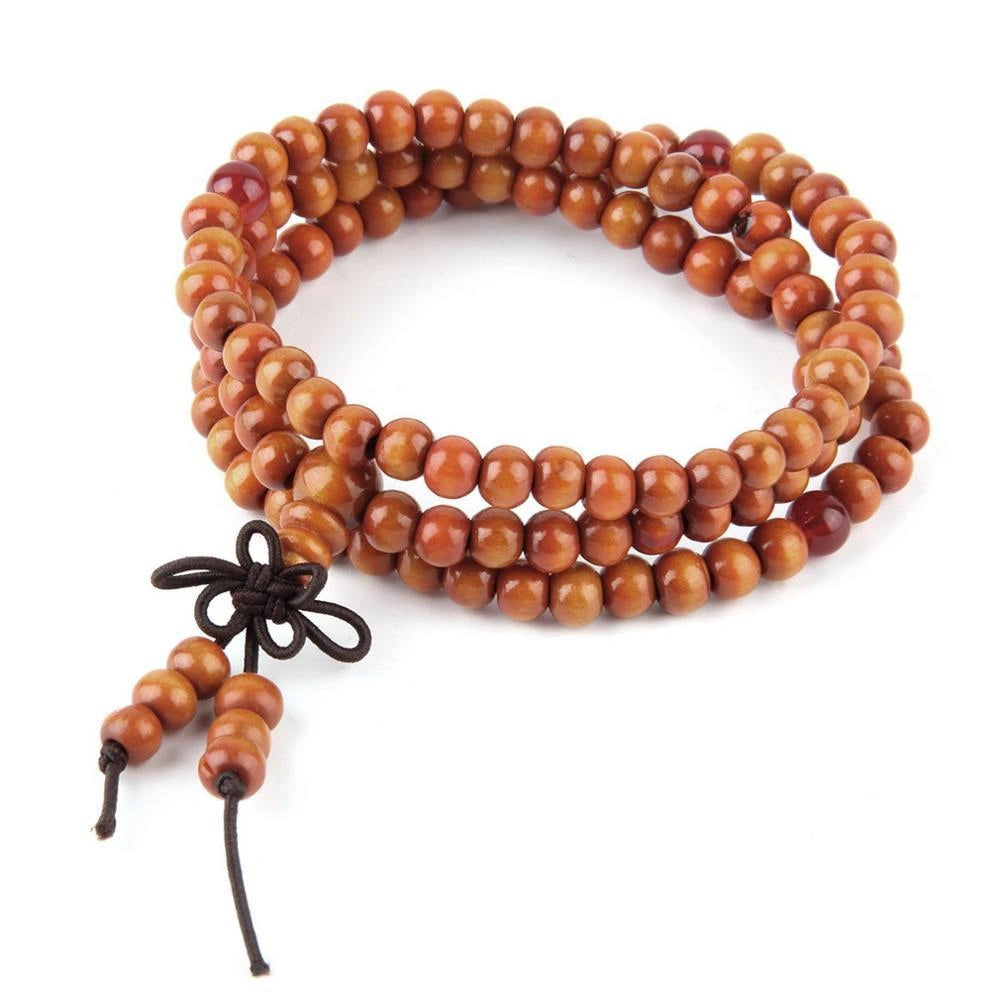 6mm Natural Sandalwood Buddhist Meditation 108 Beads Bracelet