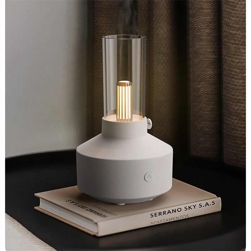 Retro Light Aroma Diffuser with LED Filament Night Light and Humidifier