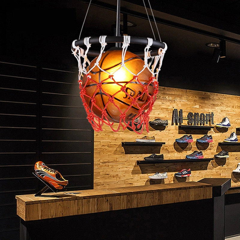 American Retro Basketball Chandelier with Adjustable Hanging Wire