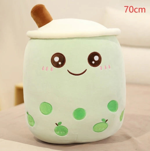 Strawberry Milk Tea Plush Boba Toy Pillow for Youth