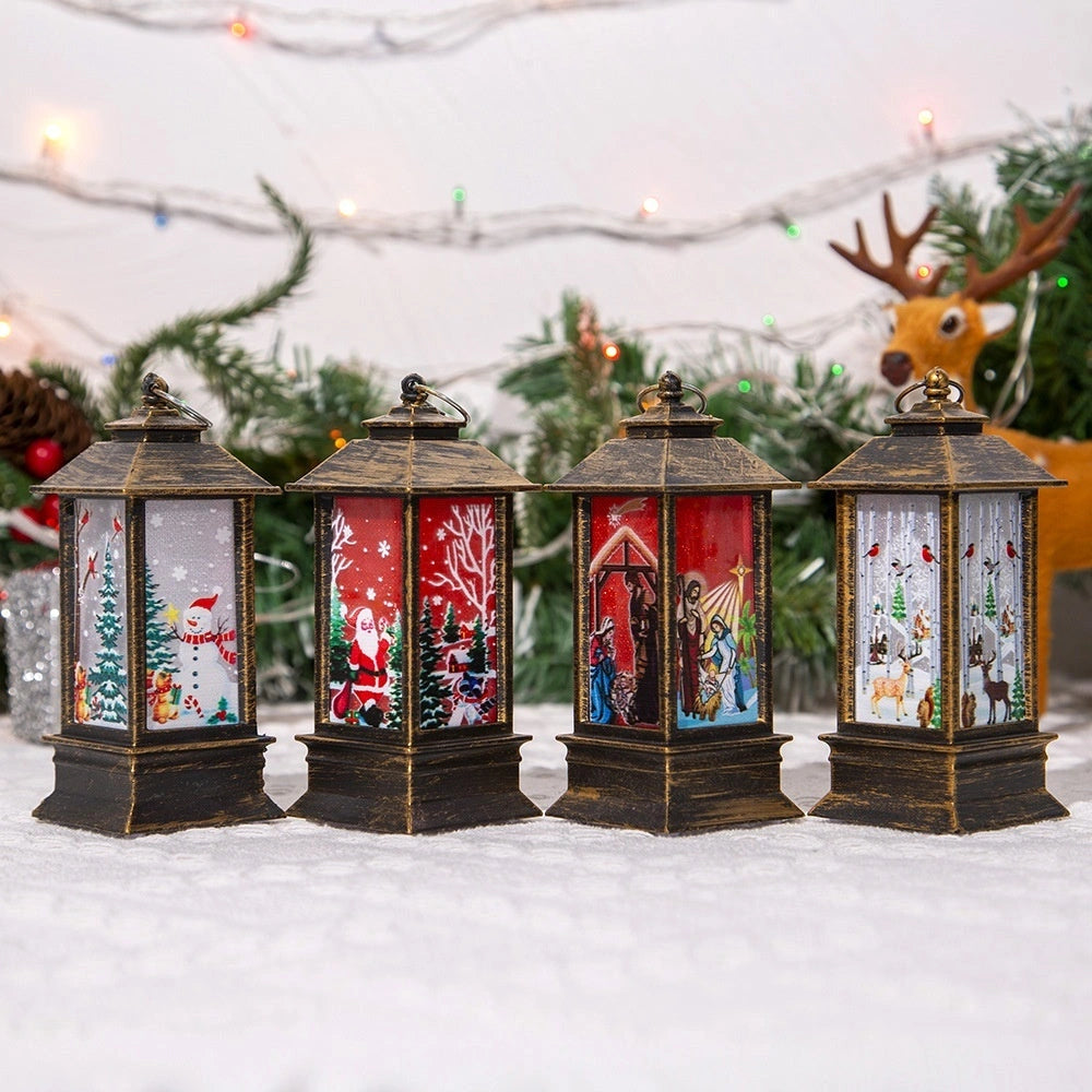 Santa Claus LED Night Light Battery Powered Hanging Lantern