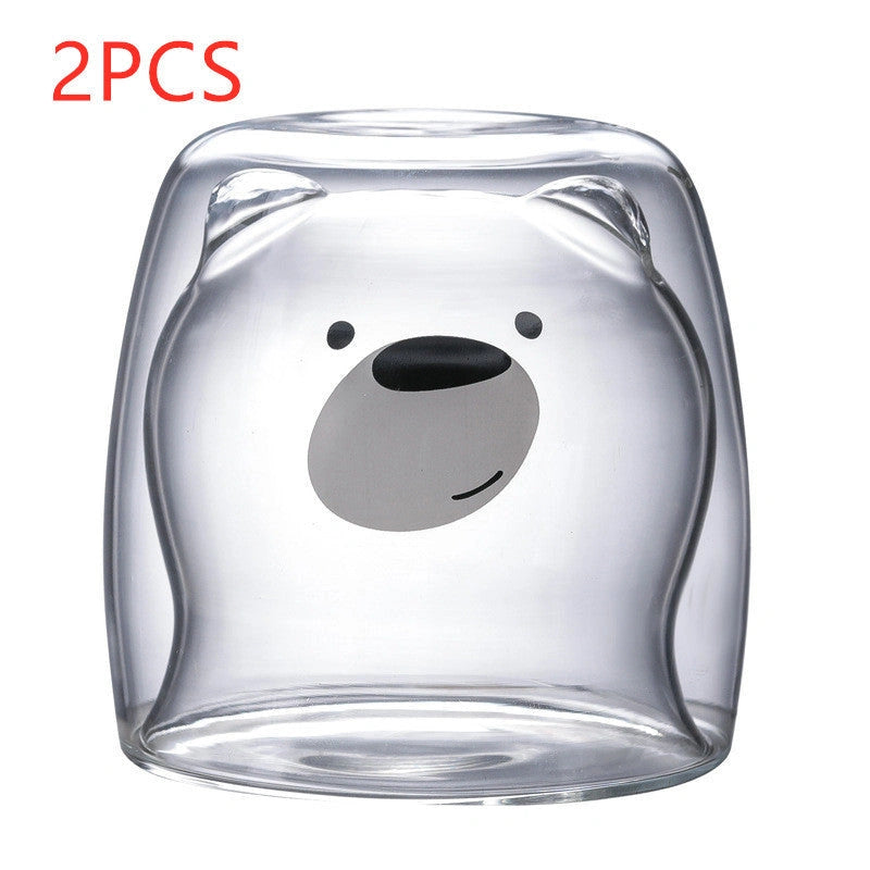 3D Double Layer Panda Cup with Skull Design for Wine