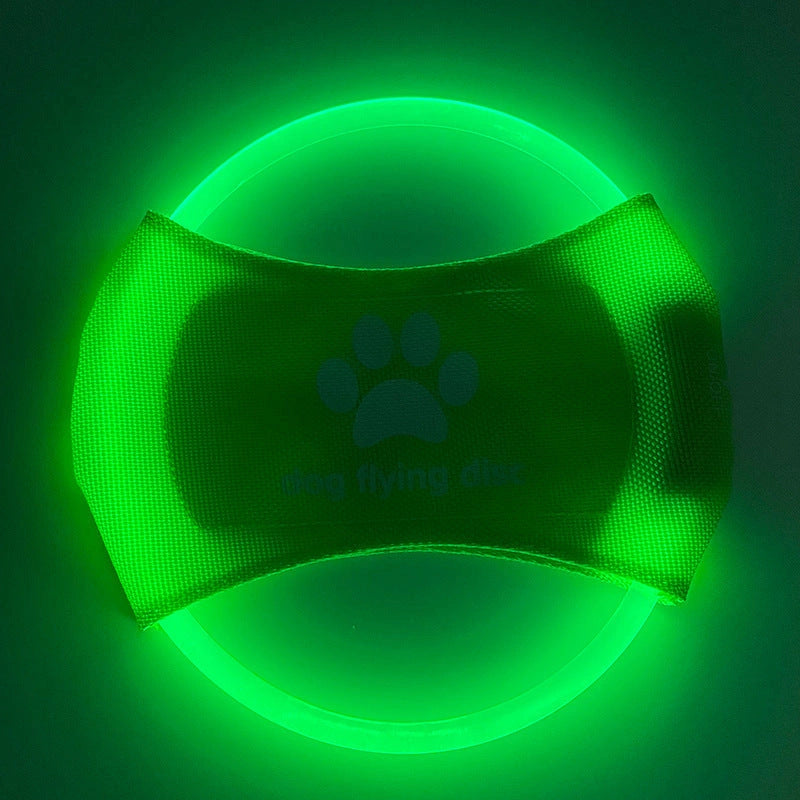LED Glowing Dog Flying Discs for Night Play and Training