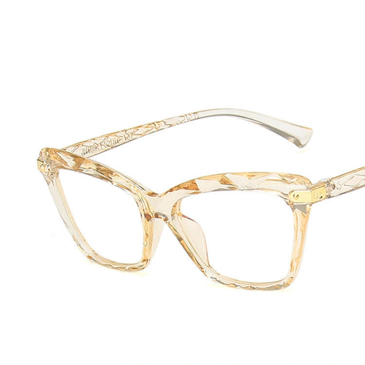 Anti-blue cat eye multi-faceted glasses for women