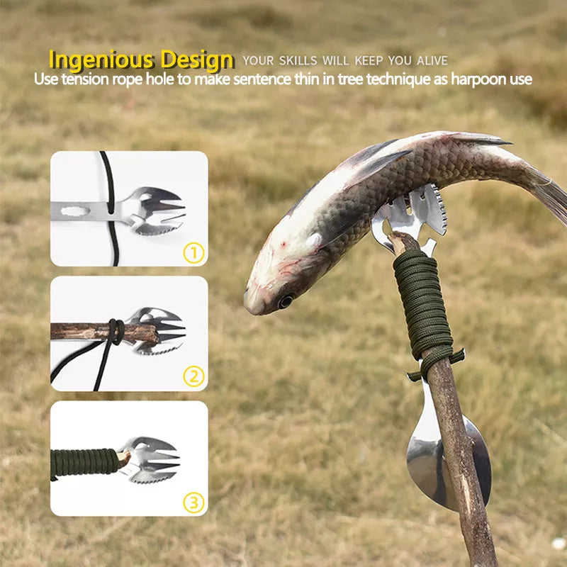 Stainless Steel Multifunctional Fork and Spoon with Bottle Opener
