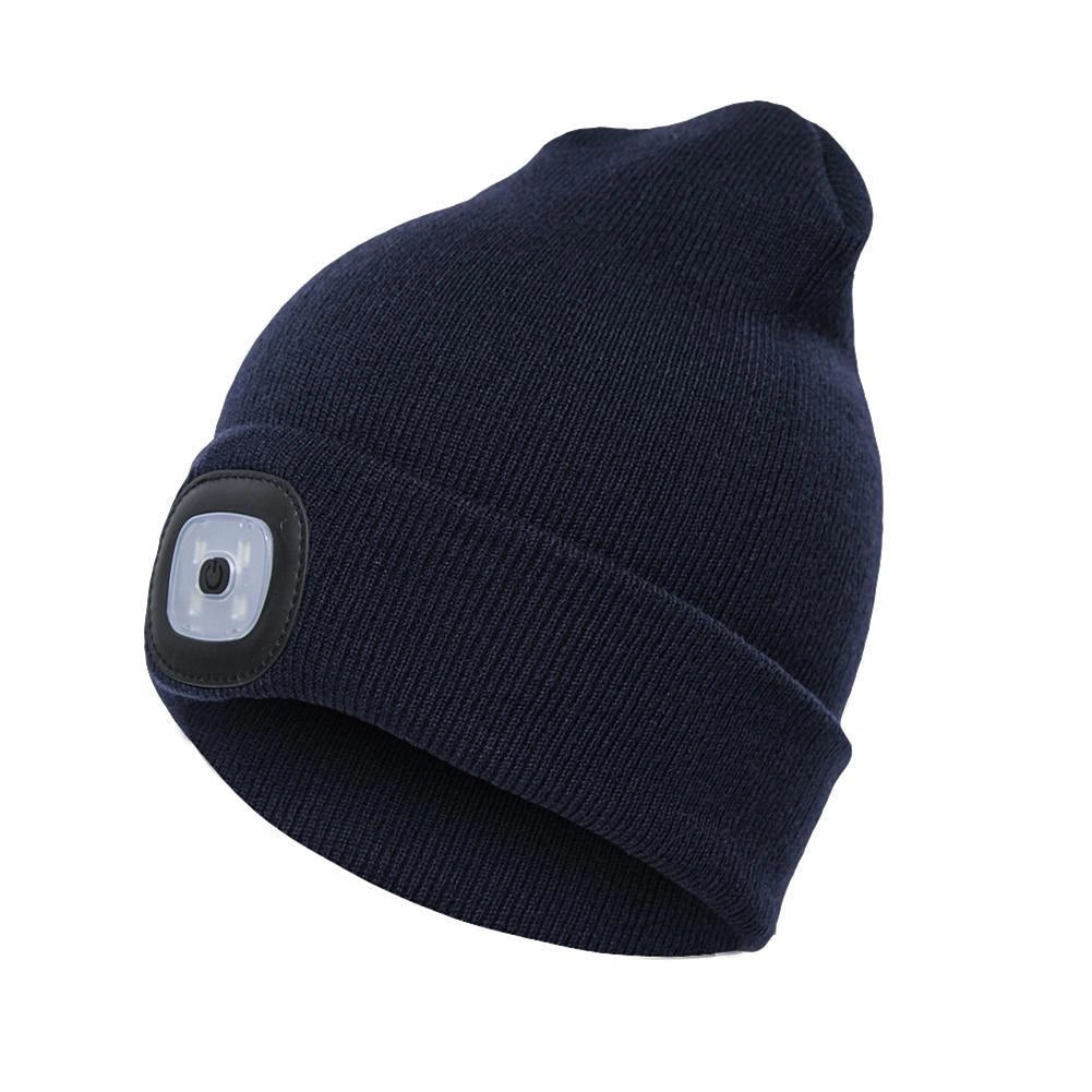 LED Knit Hat with Light Glowing Feature for Night Visibility
